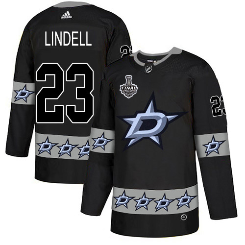 Men Adidas Dallas Stars 23 Esa Lindell Black Authentic Team Logo Fashion 2020 Stanley Cup Final Stitched NHL Jersey